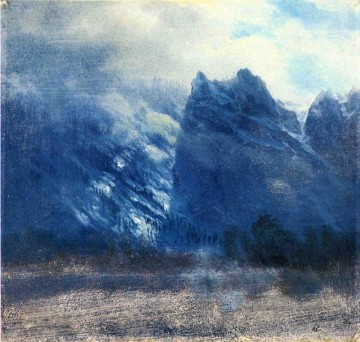 Albert Bierstadt Werke - Yosemite Valley Twin Peaks Albert Bier